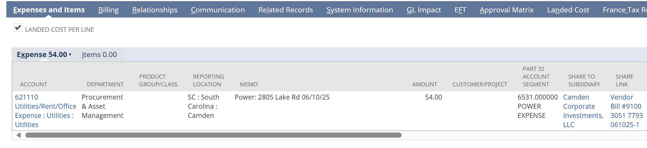 Shared Vendor Bill screenshot 1}